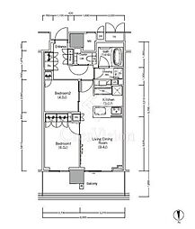 JIYUGAOKA MUSE SQUARE THE RESI 2LDKの間取図画像