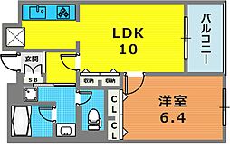 ローレルフラット 1LDKの間取図画像