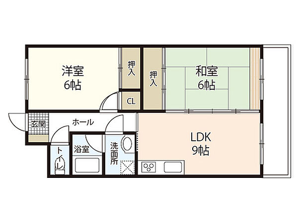 グリーンパーク橋本 ｜広島県広島市西区己斐西町(賃貸マンション2LDK・1階・56.20㎡)の写真 その2