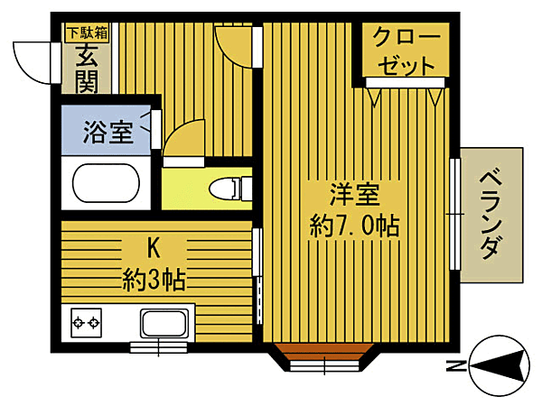 エスポワール安岐 102｜大分県国東市安岐町瀬戸田(賃貸アパート1K・1階・24.30㎡)の写真 その2