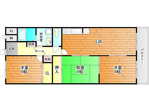 Maison Familie  (メゾンファミイユ) ｜大阪府羽曳野市野々上３丁目(賃貸マンション3LDK・3階・65.35㎡)の写真 その3