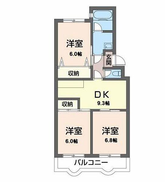 第2キクスイビル ｜広島県広島市西区井口台1丁目(賃貸マンション3DK・4階・61.51㎡)の写真 その2