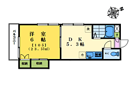 パインハイツ 1DKの間取図画像