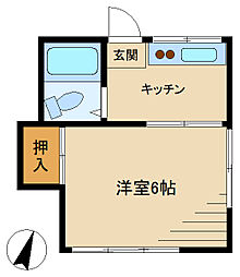 ハイムネギシ 1Kの間取図画像