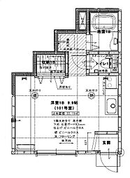 サフィール・ペソ ワンルームの間取図画像
