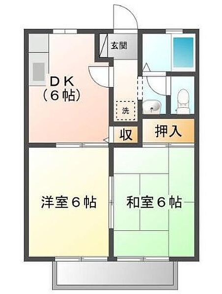 広島県福山市川口町２丁目(賃貸アパート2DK・2階・40.92㎡)の写真 その3