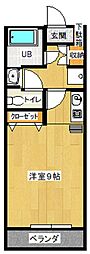 ベルナール東青田 1Kの間取図画像