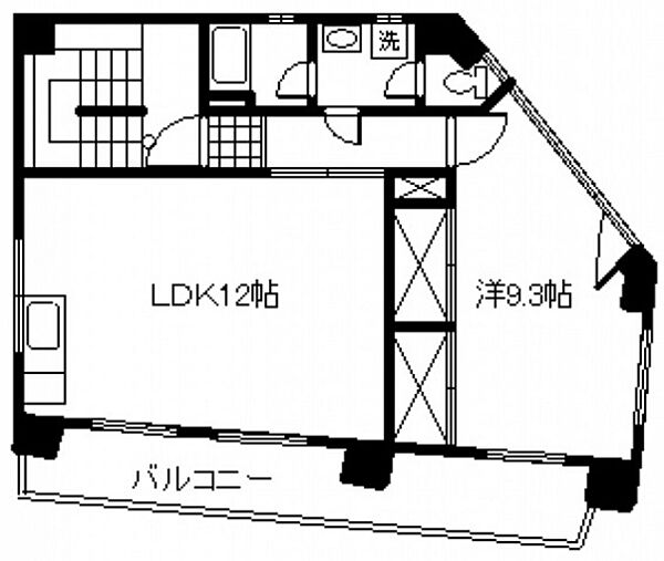 コーポ中広 ｜広島県広島市西区中広町1丁目(賃貸マンション1LDK・2階・47.07㎡)の写真 その2