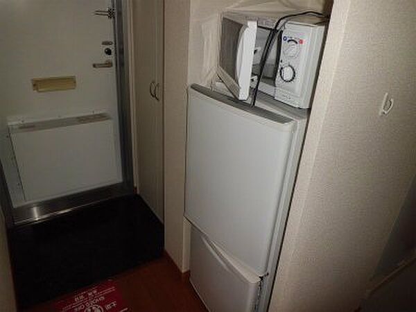 画像13:冷蔵庫と電子レンジ。