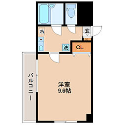 プランドビル土樋 1Kの間取図画像
