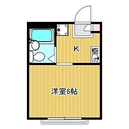 プレステージ下倉田2 1Kの間取図画像