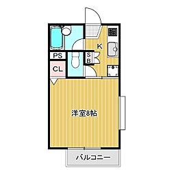 ジュネス21 1Kの間取図画像