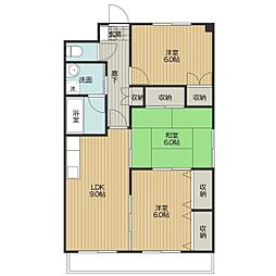 ソレイユ塩冶 3LDKの間取図画像