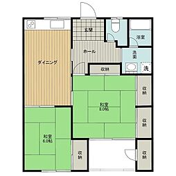メゾンフローラル 2LDKの間取図画像