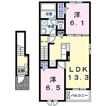 咲くら屋II 203 ｜ 茨城県土浦市烏山5丁目（賃貸アパート2LDK・2階・59.55㎡） その2