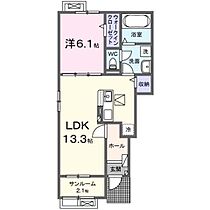 ベル　フルールII  ｜ 茨城県稲敷郡阿見町鈴木（賃貸アパート1LDK・1階・50.01㎡） その2