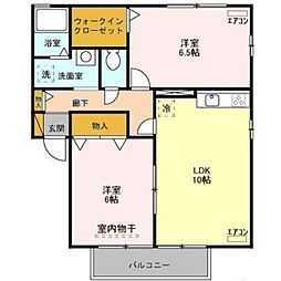 ボヌール　ＡＢＣＤＥ 2階2LDKの間取り