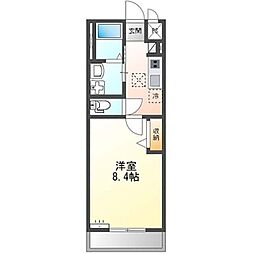 Ｌｉｍｎｅ（リムネー） 2階1Kの間取り