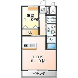 サンシャインヒル 1階1LDKの間取り