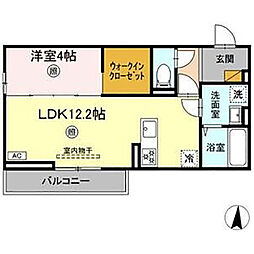 アウローラ（東真鍋） 1階1LDKの間取り