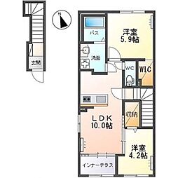 colline（コリーヌ） 2階2LDKの間取り