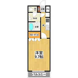 サニーサイド神立 1Kの間取図画像