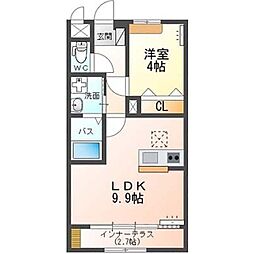 ブランシュ フルールAR 1LDKの間取図画像