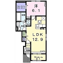 グラン・アルカディア 1LDKの間取図画像
