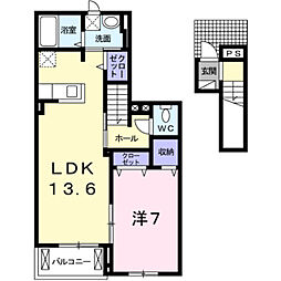 セイバリーヒルズ土浦 1LDKの間取図画像