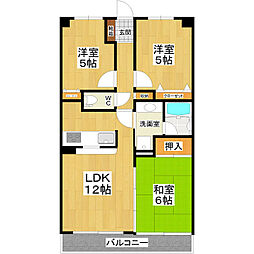 フォルテコート土浦 3LDKの間取図画像