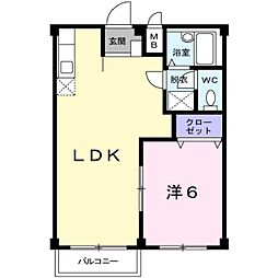エルディムグリーンガーデン 1LDKの間取図画像