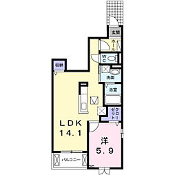 アステール3 1LDKの間取図画像