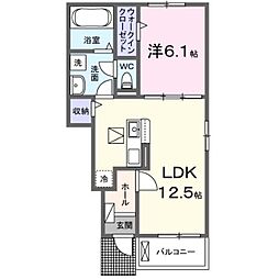 土浦市藤沢アパート 1LDKの間取図画像