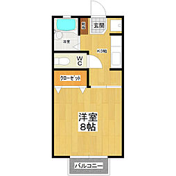ル・ヴェール94 1Kの間取図画像