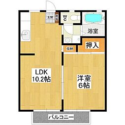 飯田東ハイツ 1LDKの間取図画像