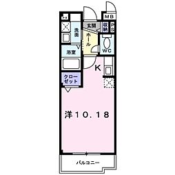 サン・グランデ永国 1Kの間取図画像
