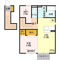 ハピネスつくば 1SLDKの間取図画像