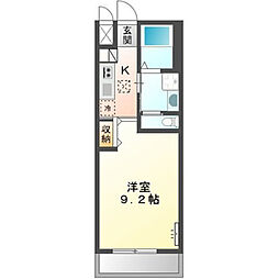 プランドール 1Kの間取図画像