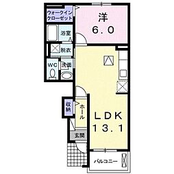 ジュネスA 1LDKの間取図画像