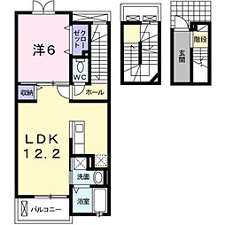 エムズサニーガーデン6 1LDKの間取図画像