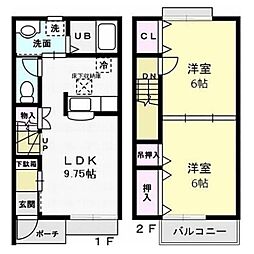 グラシア壱番館 2LDKの間取図画像