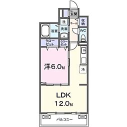 ヤングウッズ港町 1LDKの間取図画像