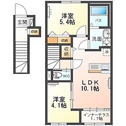 土浦市中村南2丁目新築アパート(仮 2LDKの間取図画像