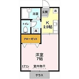 メゾンドノア 1Kの間取図画像