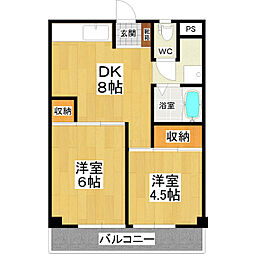 フラーンジュ 2DKの間取図画像
