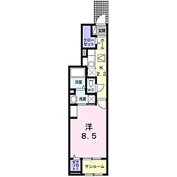 モデルノ 1Kの間取図画像