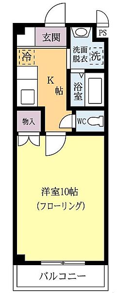 アップタウン春日 0207｜茨城県つくば市春日4丁目(賃貸マンション1K・2階・29.16㎡)の写真 その2