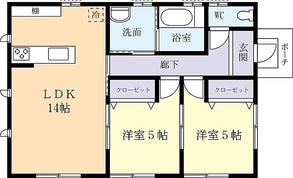 真鍋塚本住宅II 0001｜茨城県土浦市真鍋4丁目(賃貸一戸建2LDK・1階・57.96㎡)の写真 その2