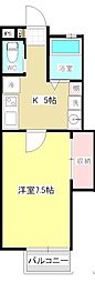プチメゾン小野D 1Kの間取図画像