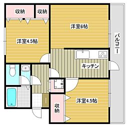 フロンティア葉山 2LDKの間取図画像